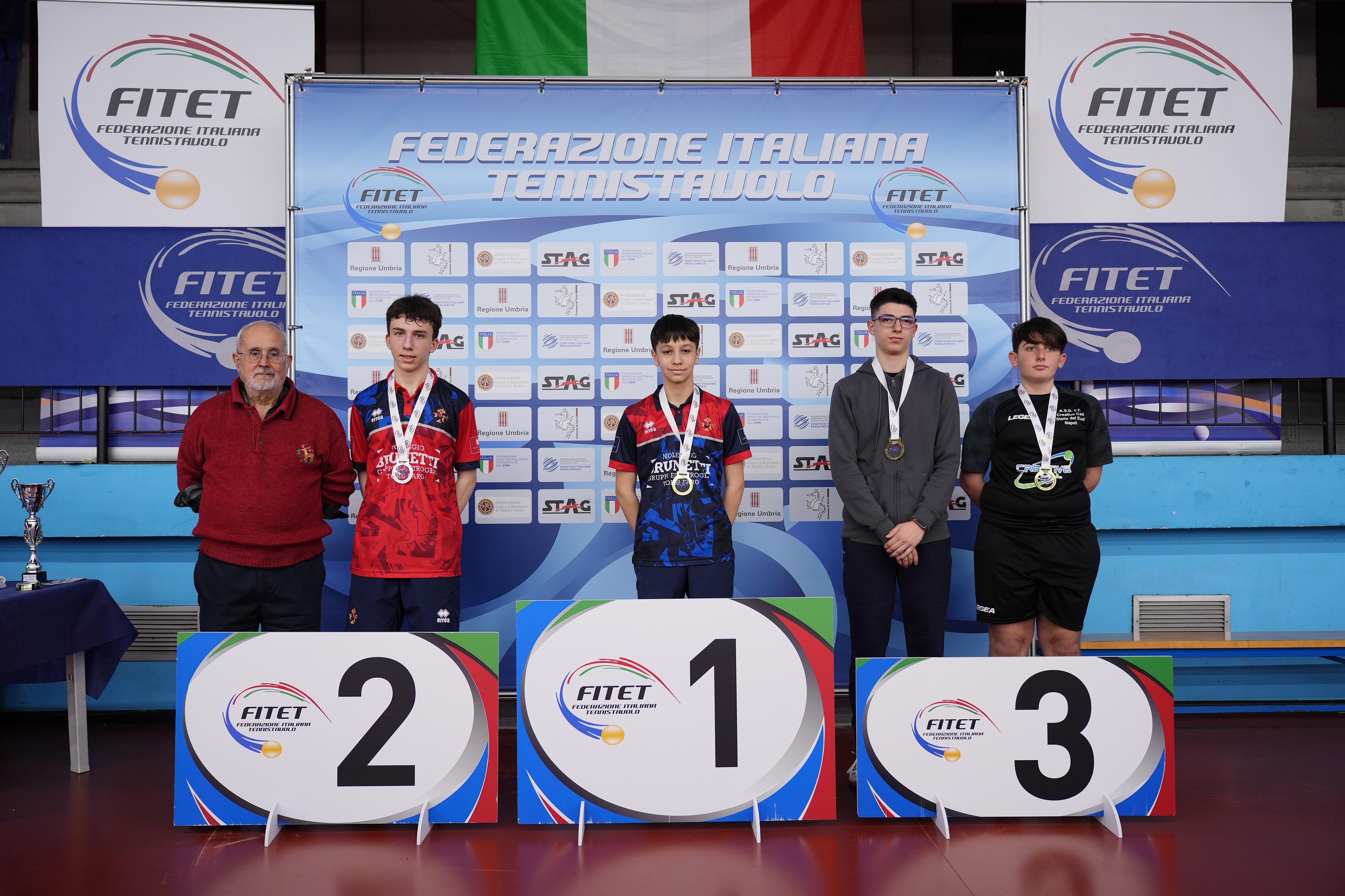 Torneo Nazionale Giovanile Next Gen 28 29 marzo 2024 podio del singolare maschile Under 17