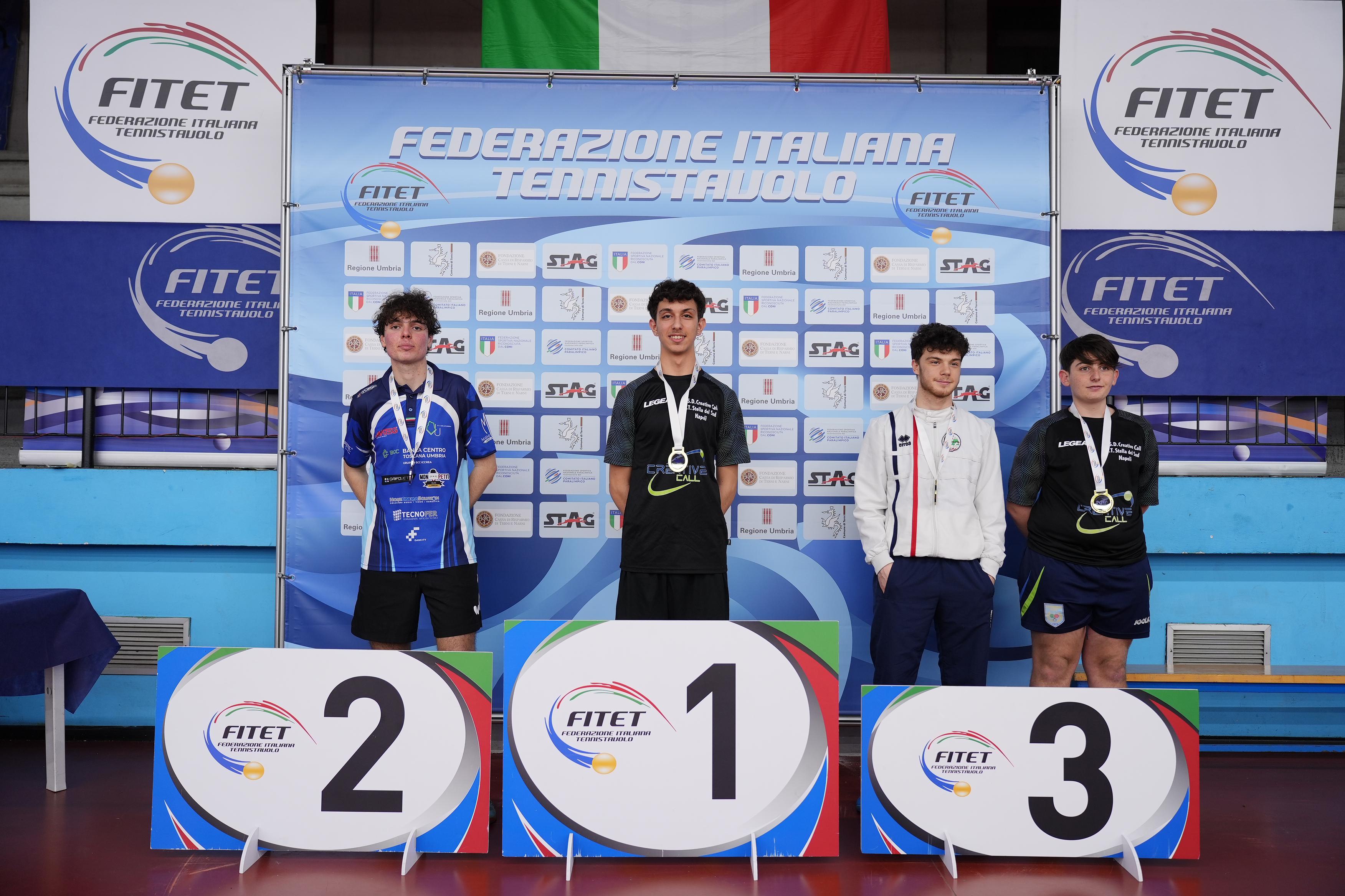 Torneo Nazionale Giovanile Next Gen 28 29 marzo 2024 podio del singolare maschile Under 19