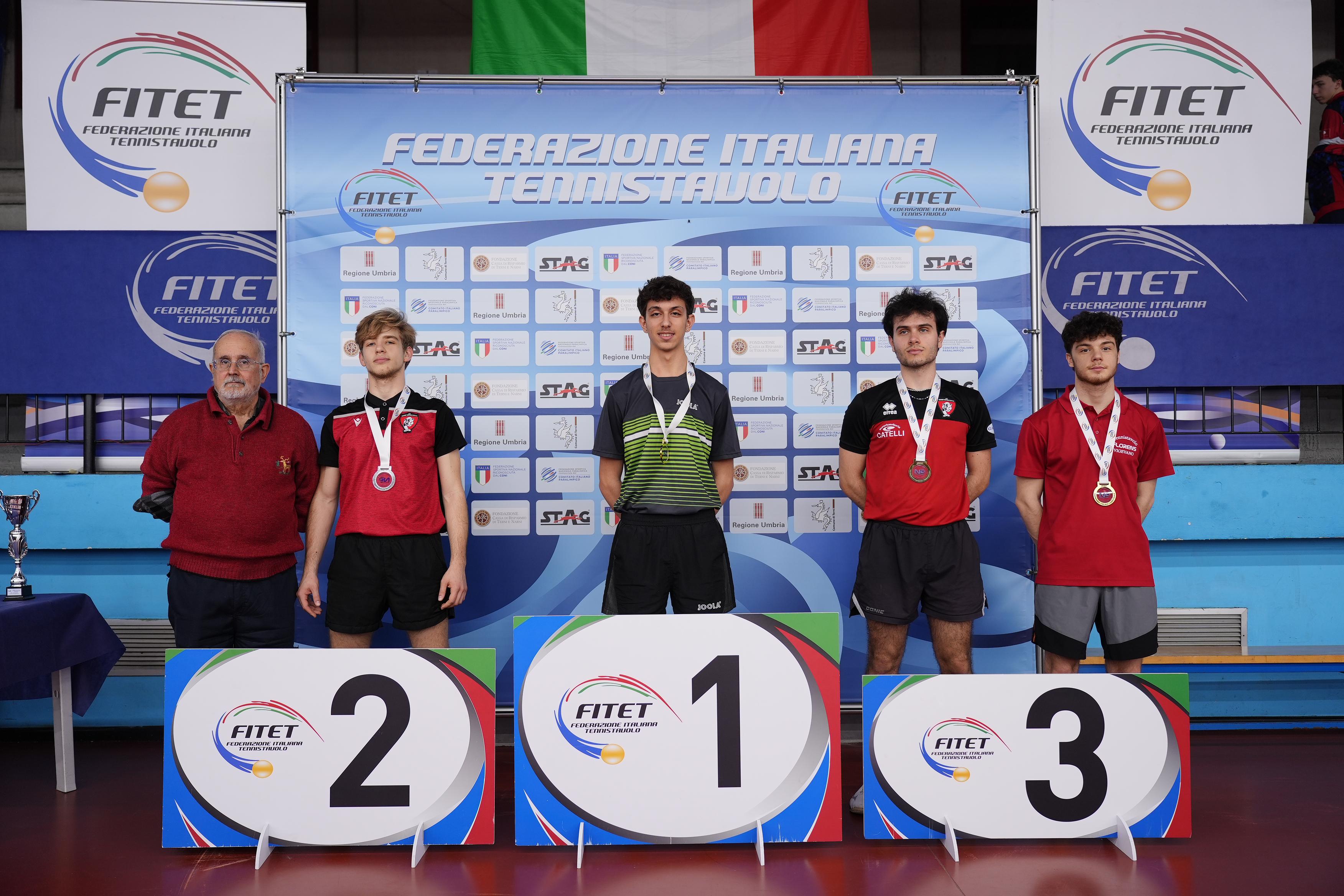 Torneo Nazionale Giovanile Next Gen 28 29 marzo 2024 podio del singolare maschile Under 21