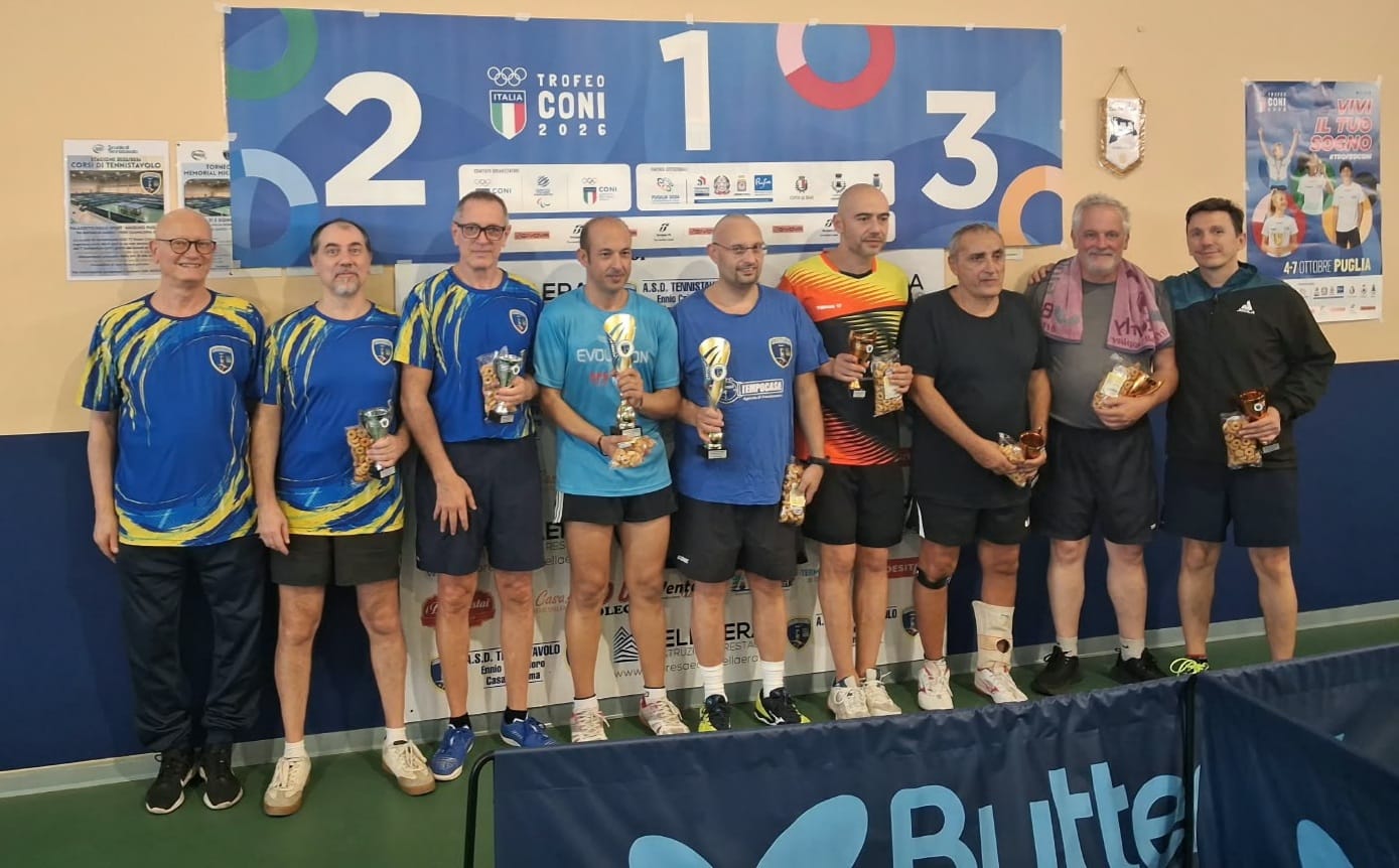 Torneo Nazionale Master Casamassima 4 ottobre 2026 podio del doppio Over 40