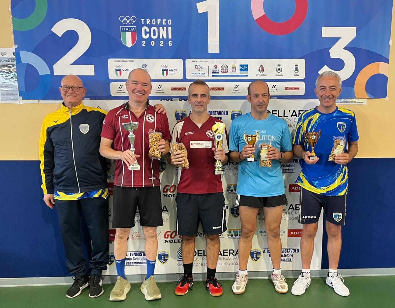 Torneo Nazionale Master Casamassima 4 ottobre 2026 podio del singolare maschile Over 40