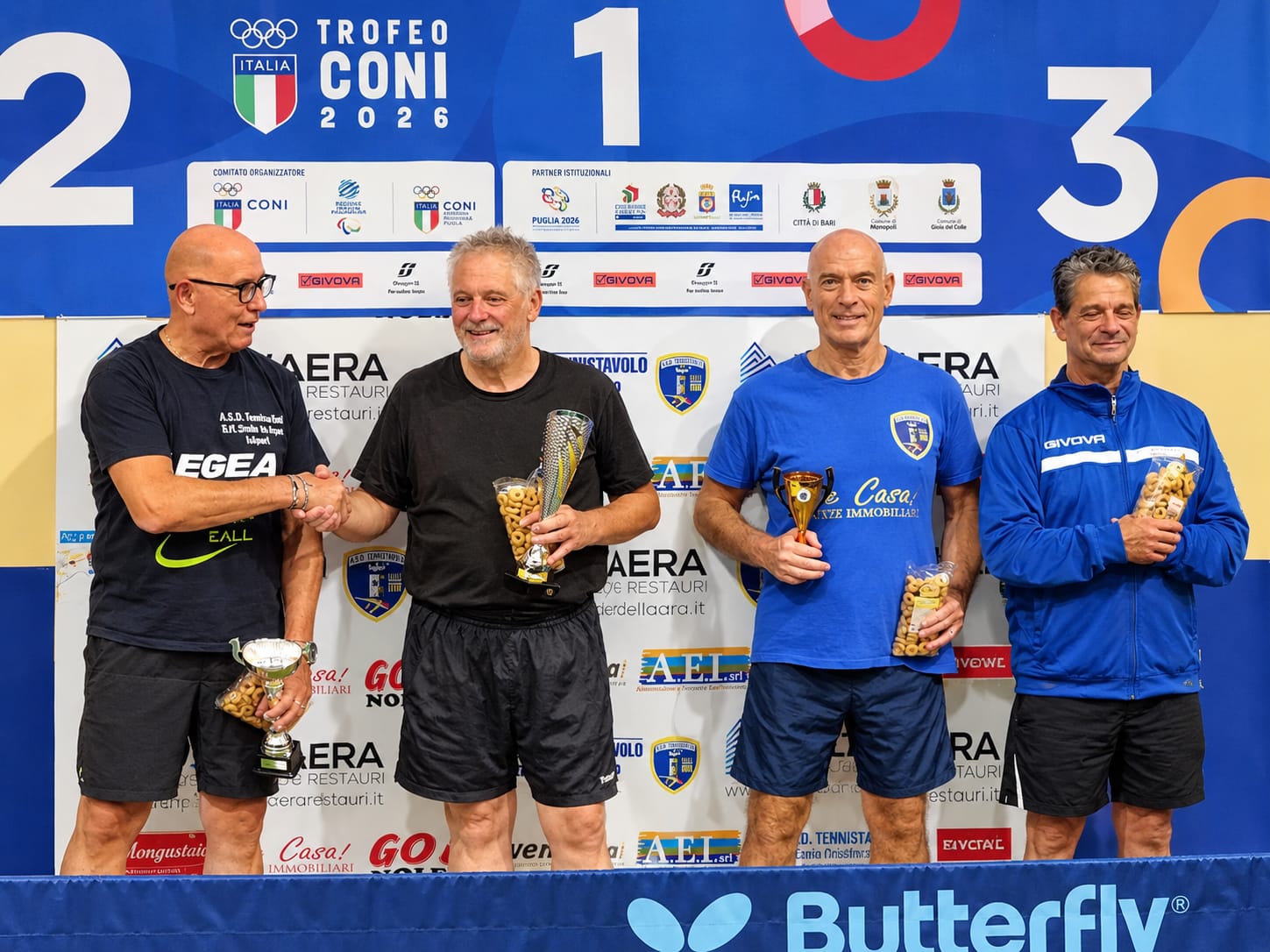 Torneo Nazionale Master Casamassima 4 ottobre 2026 podio del singolare maschile Over 60