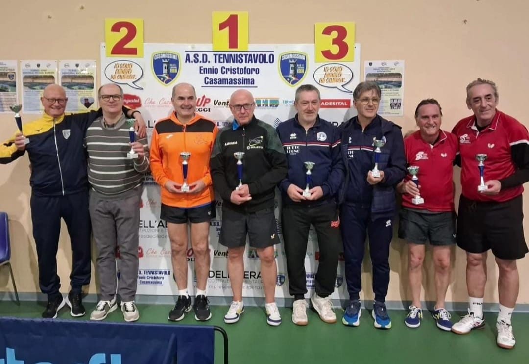 Torneo Nazionale Master di Casamassima 24 25 gennaio 2026 podio del doppio maschile Over 60