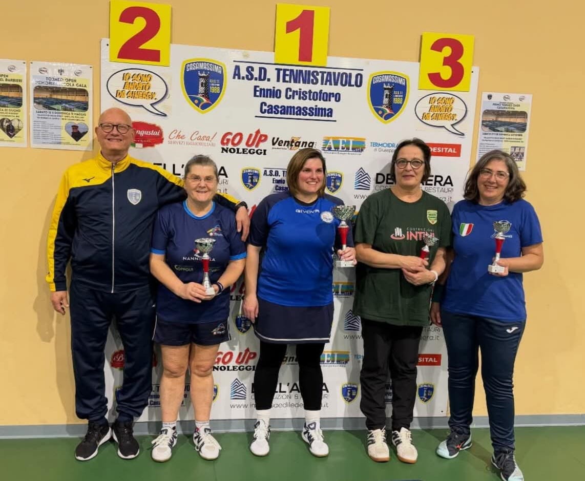 Torneo Nazionale Master di Casamassima 24 25 gennaio 2026 podio del singolare femminile Over 40