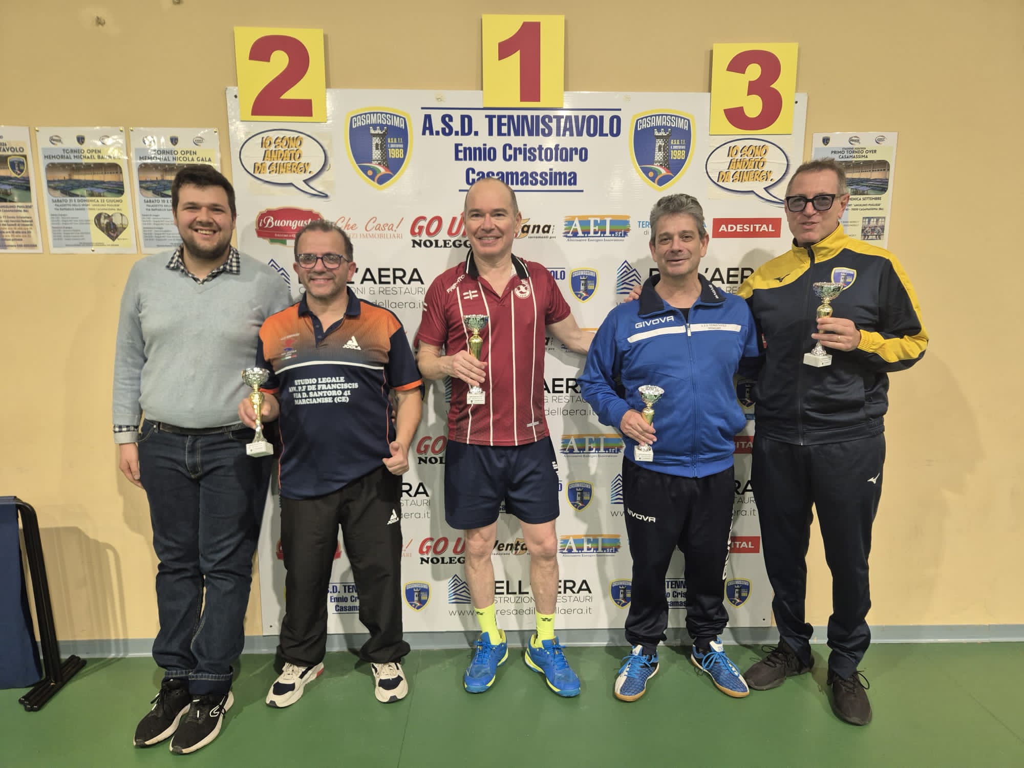 Torneo Nazionale Master di Casamassima 24 25 gennaio 2026 podio del singolare maschile Over 50