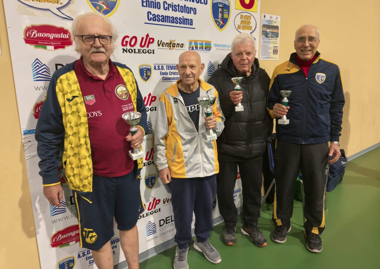 Torneo Nazionale Master di Casamassima 24 25 gennaio 2026 podio del singolare maschile Over 80