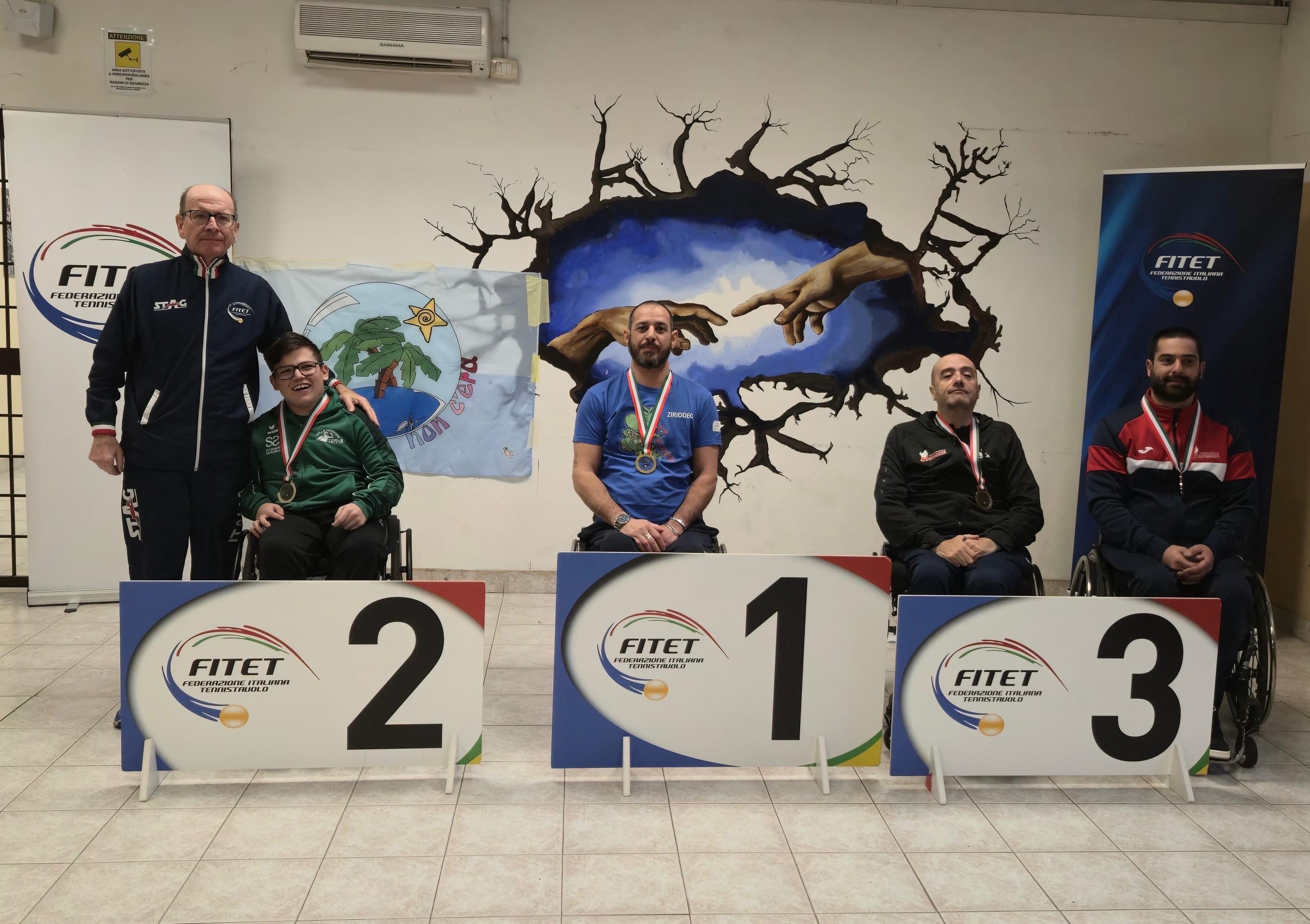 Torneo Nazionale Paralimpico di Roma 24 25 gennaio 2026 podio del singolare assoluto di classe 3