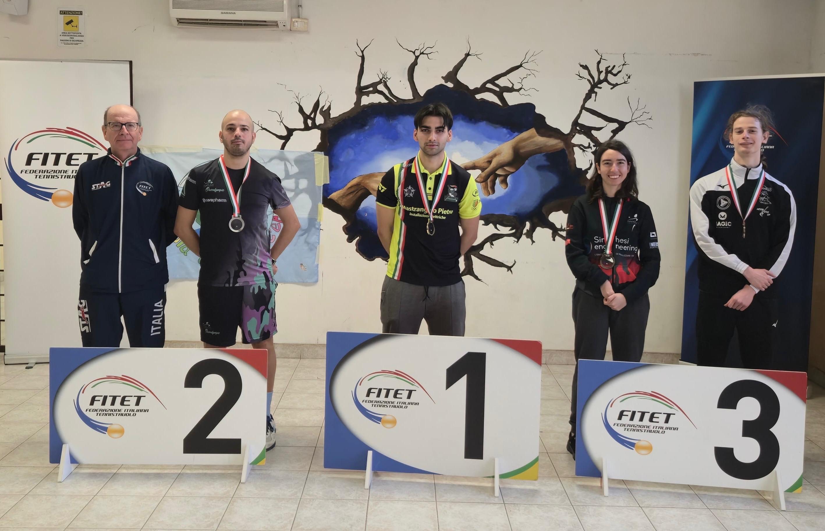 Torneo Nazionale Paralimpico di Roma 24 25 gennaio 2026 podio del singolare assoluto di classe 8