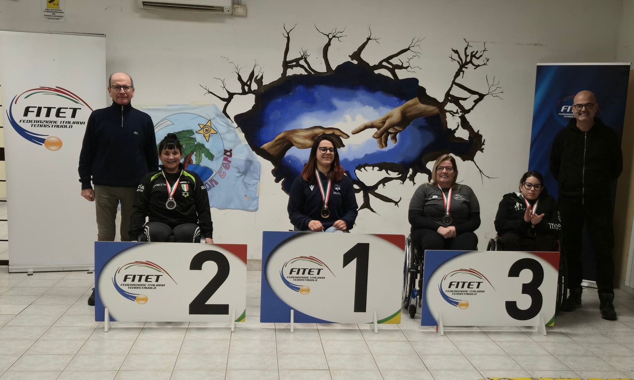 Torneo Nazionale Paralimpico di Roma 24 25 gennaio 2026 podio del singolare assoluto femminile di classe 3 5