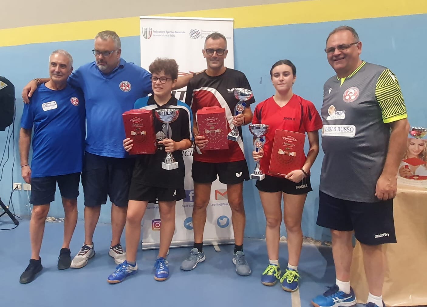 Torneo Open di Belpasso 7 8 settembre 2024 podio del singolare Over 2000 maschile 120 femminile