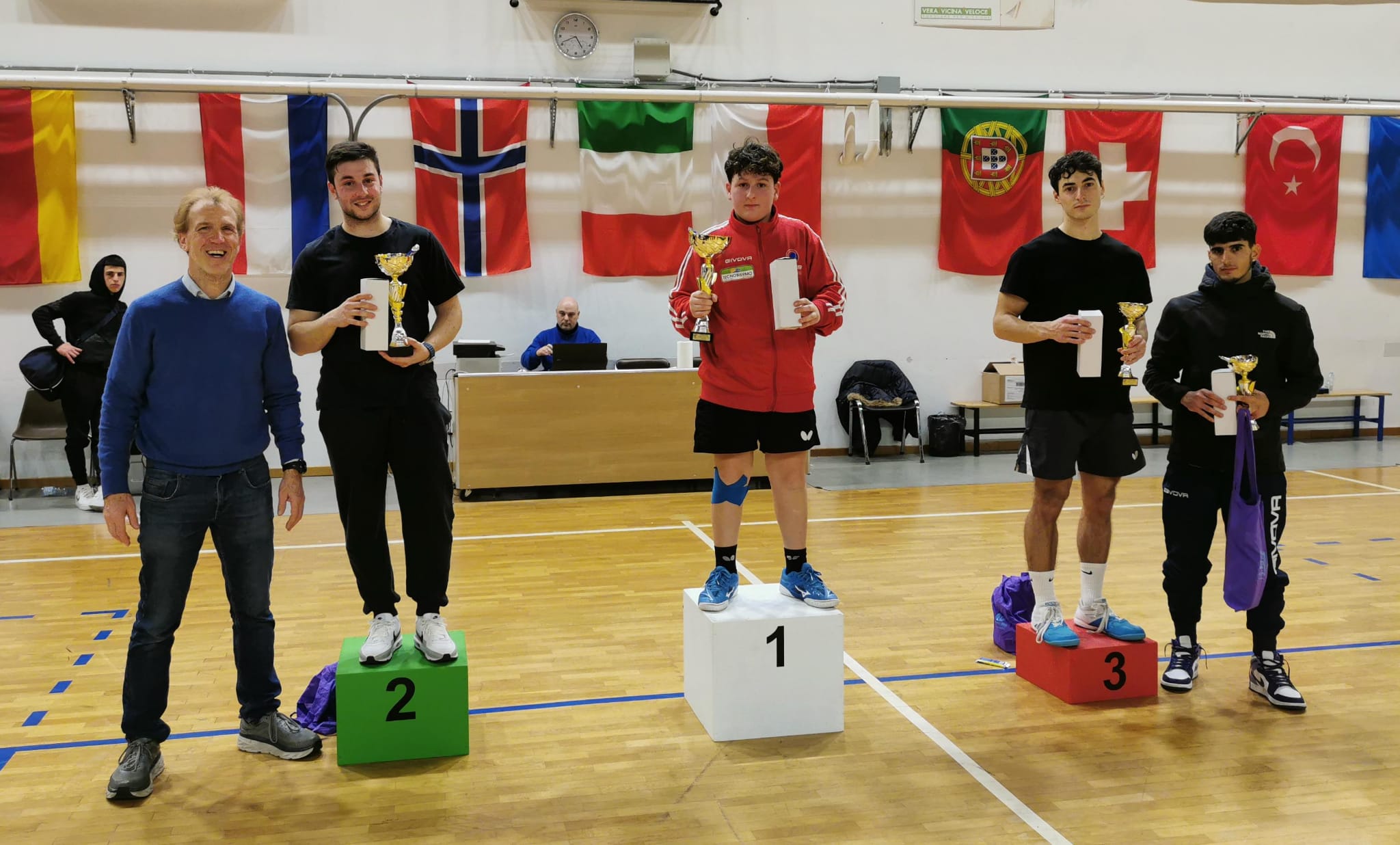 Torneo Open di Camerino 4 febbraio 2024 podio del singolare Over 5.500 punti