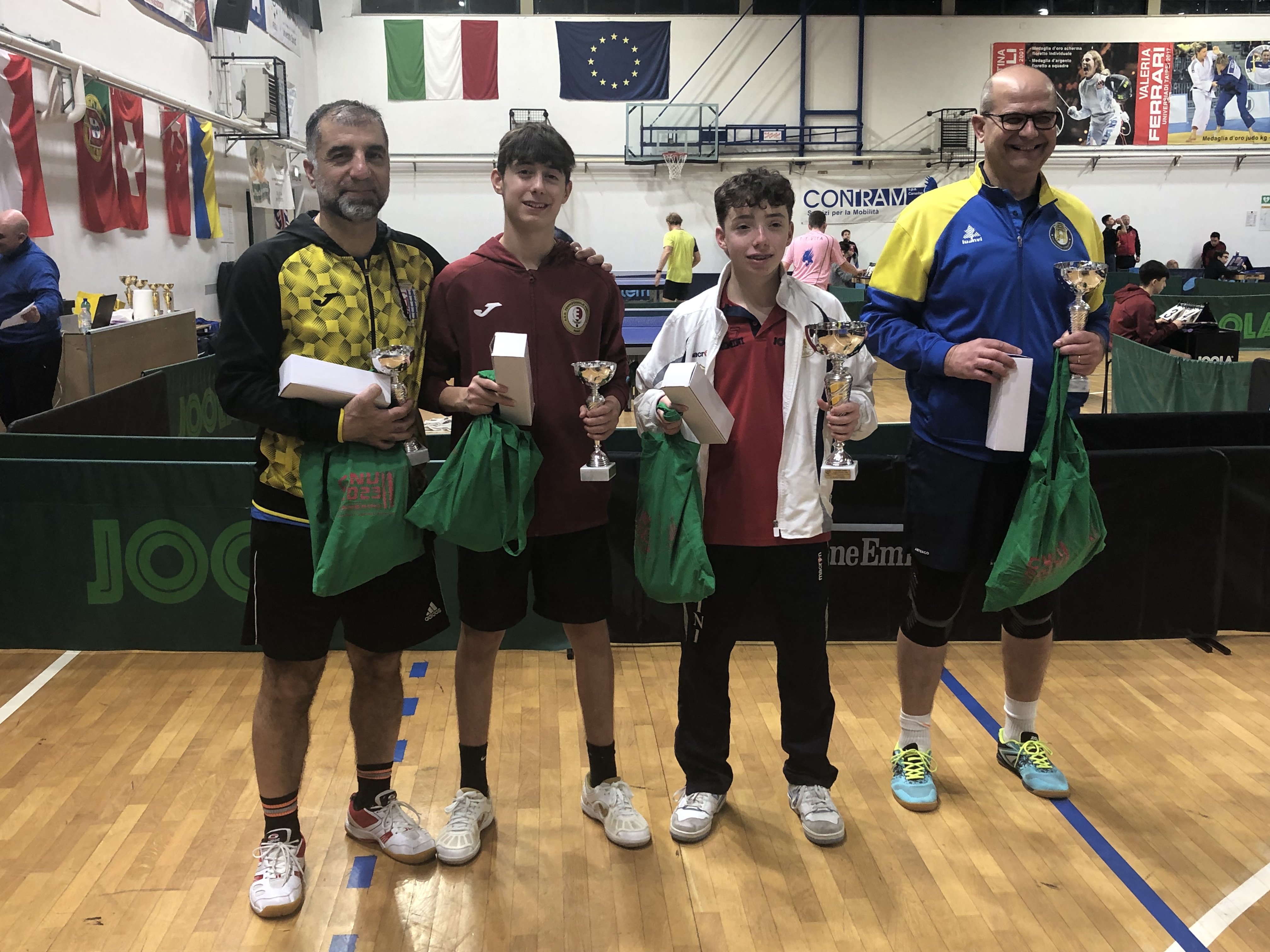 Torneo Open di Camerino 4 febbraio 2024 podio del singolare Under 5.500 punti