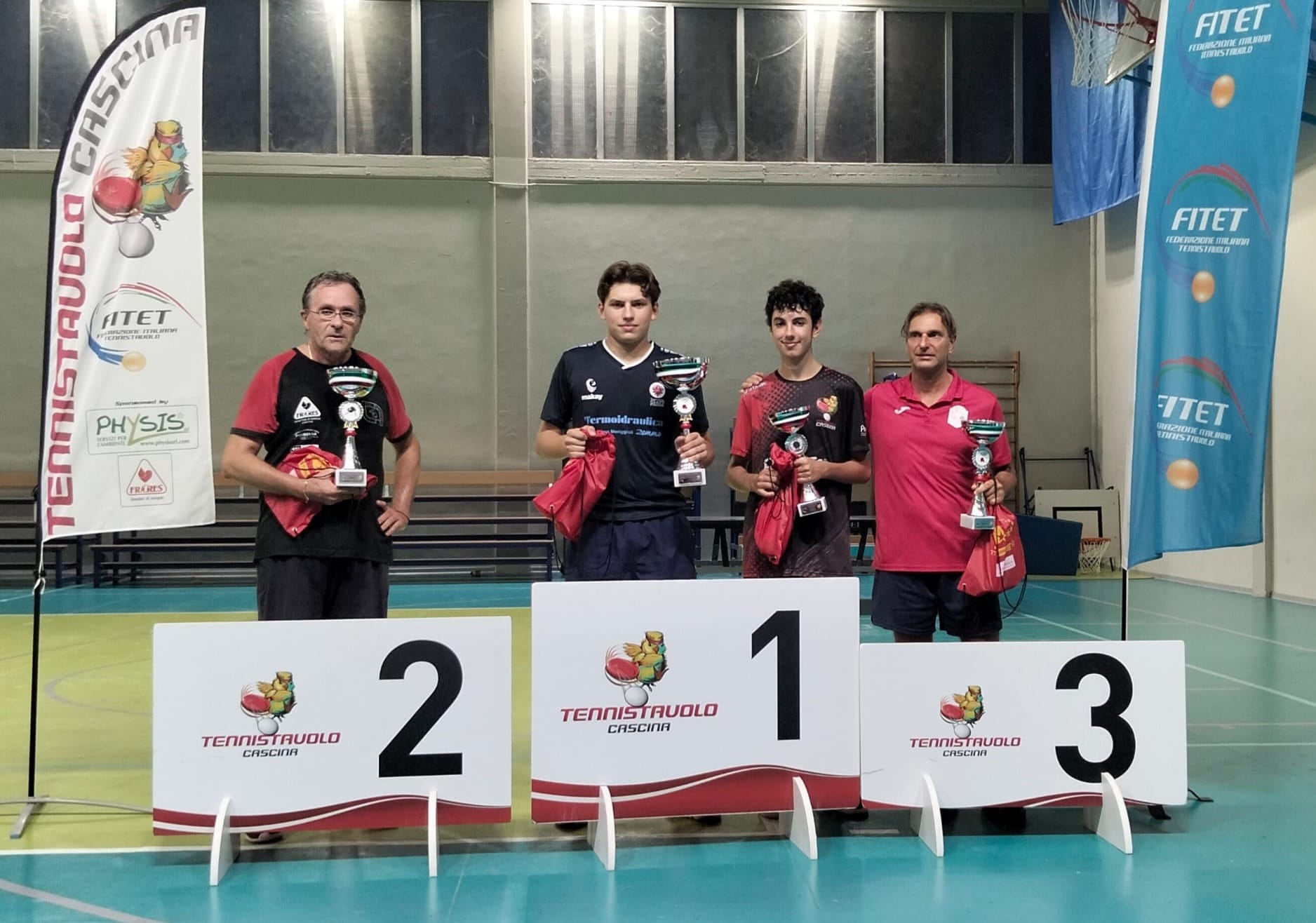 Torneo Open di Cascina 12 13 settembre 2026 podio del singolare Open 3
