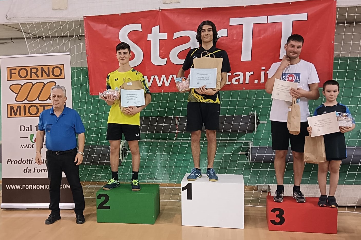 Torneo Open di Este 16 17 settembre 2023 podio del singolare maschile di sesta categoria