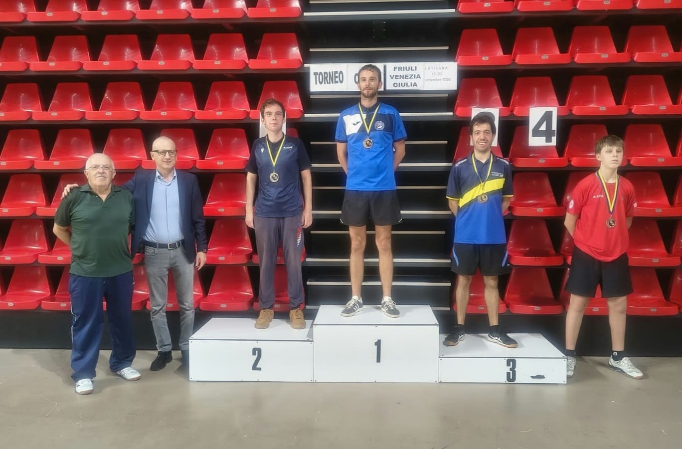 Torneo Open di Latisana 19 20 settembre 2026 podio del singolare Open 2