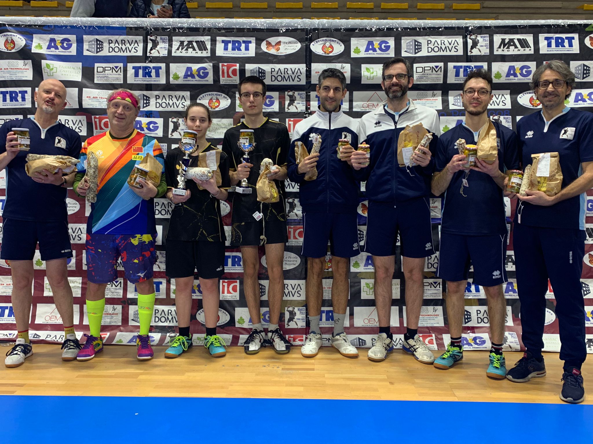 Torneo Open di Mazzano 29 30 dicembre 2023 podio del doppio Over 1500 maschile 60 femminile