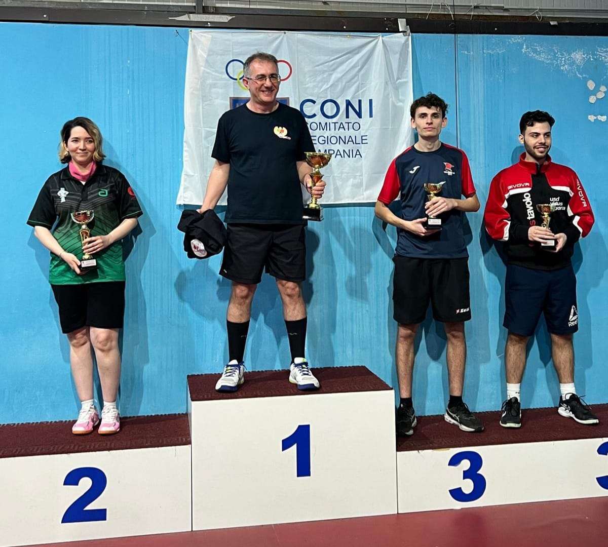Torneo Open di San Nicola La Strada 11 12 maggio 2024 podio del singolare Over 5000 maschile Over 300 femminile