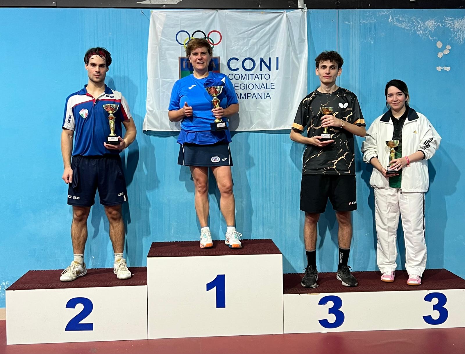 Torneo Open di San Nicola La Strada 14 15 settembre 2024 podio del singolare Over 2000 maschile 198 femminile