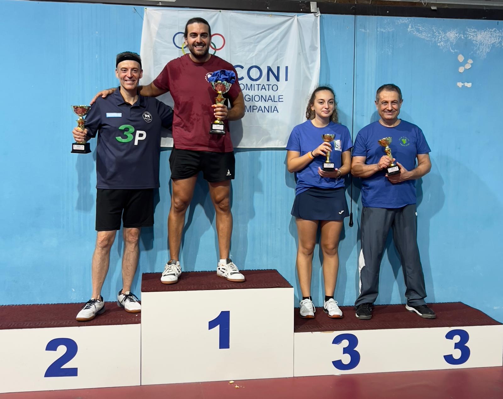 Torneo Open di San Nicola La Strada 14 15 settembre 2024 podio del singolare Over 452 maschile 50 femminile