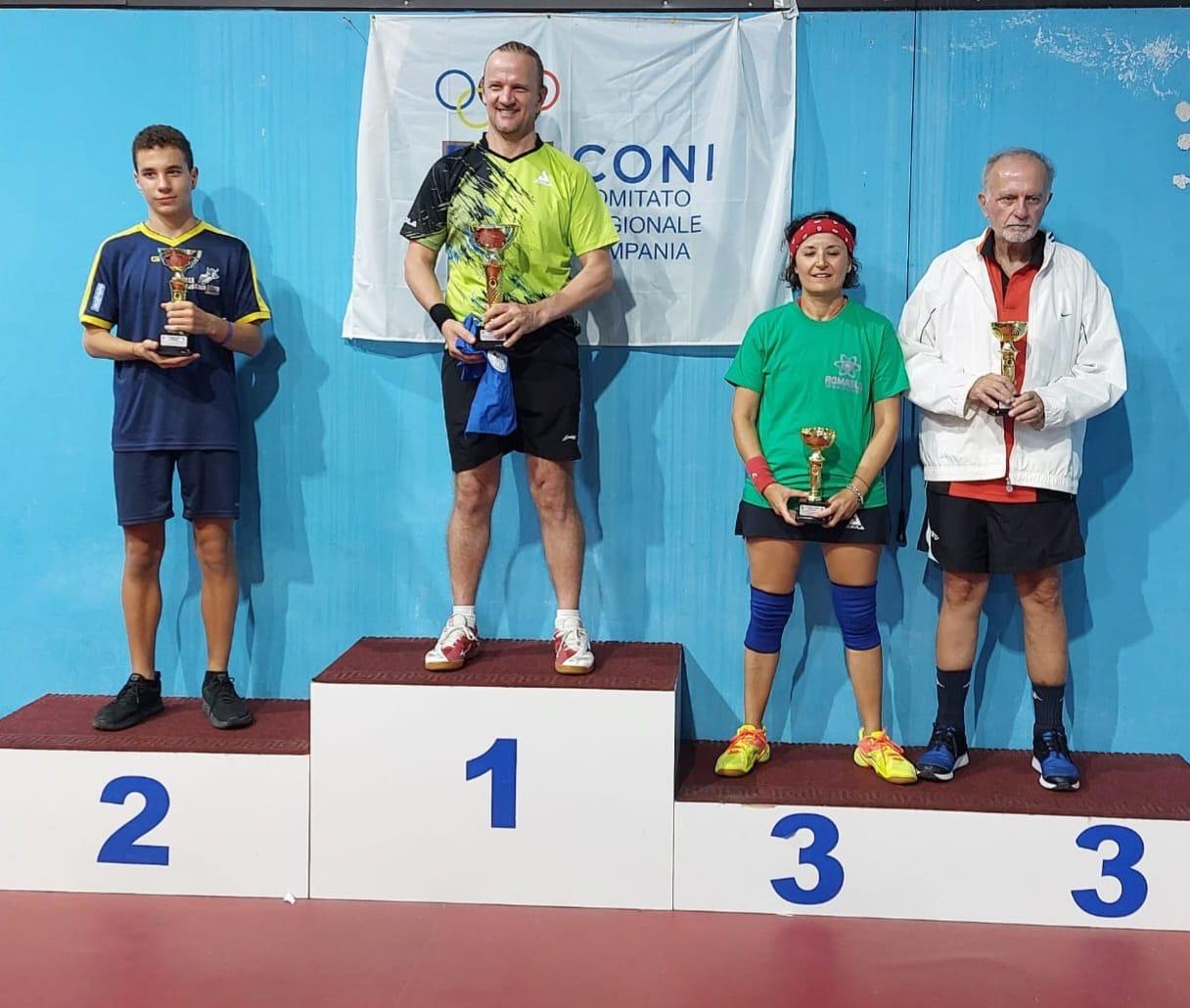 Torneo Open di San Nicola La Strada 14 15 settembre 2024 podio del singolare Over 5000 maschile 300 femminile