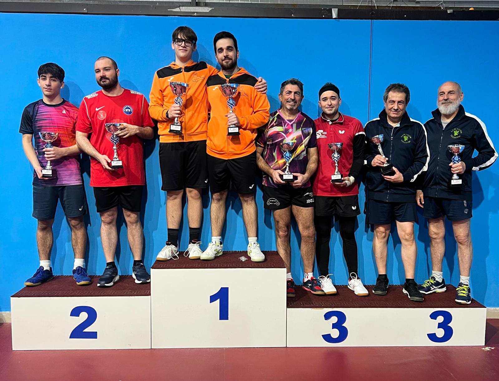 Torneo Open di San Nicola La Strada 15 16 marzo 2025 podio del doppio Over 453 maschile 51 femminile