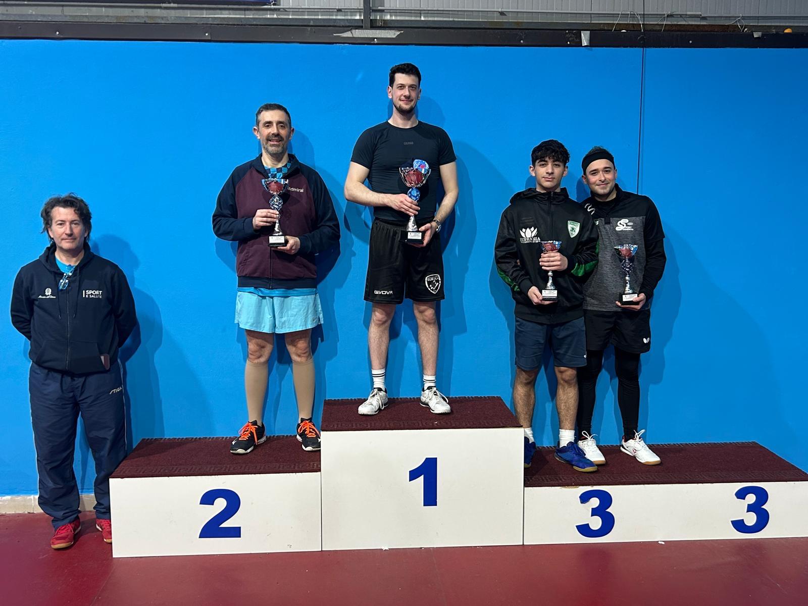 Torneo Open di San Nicola La Strada 15 16 marzo 2025 podio del singolare Over 453 maschile 51 femminile
