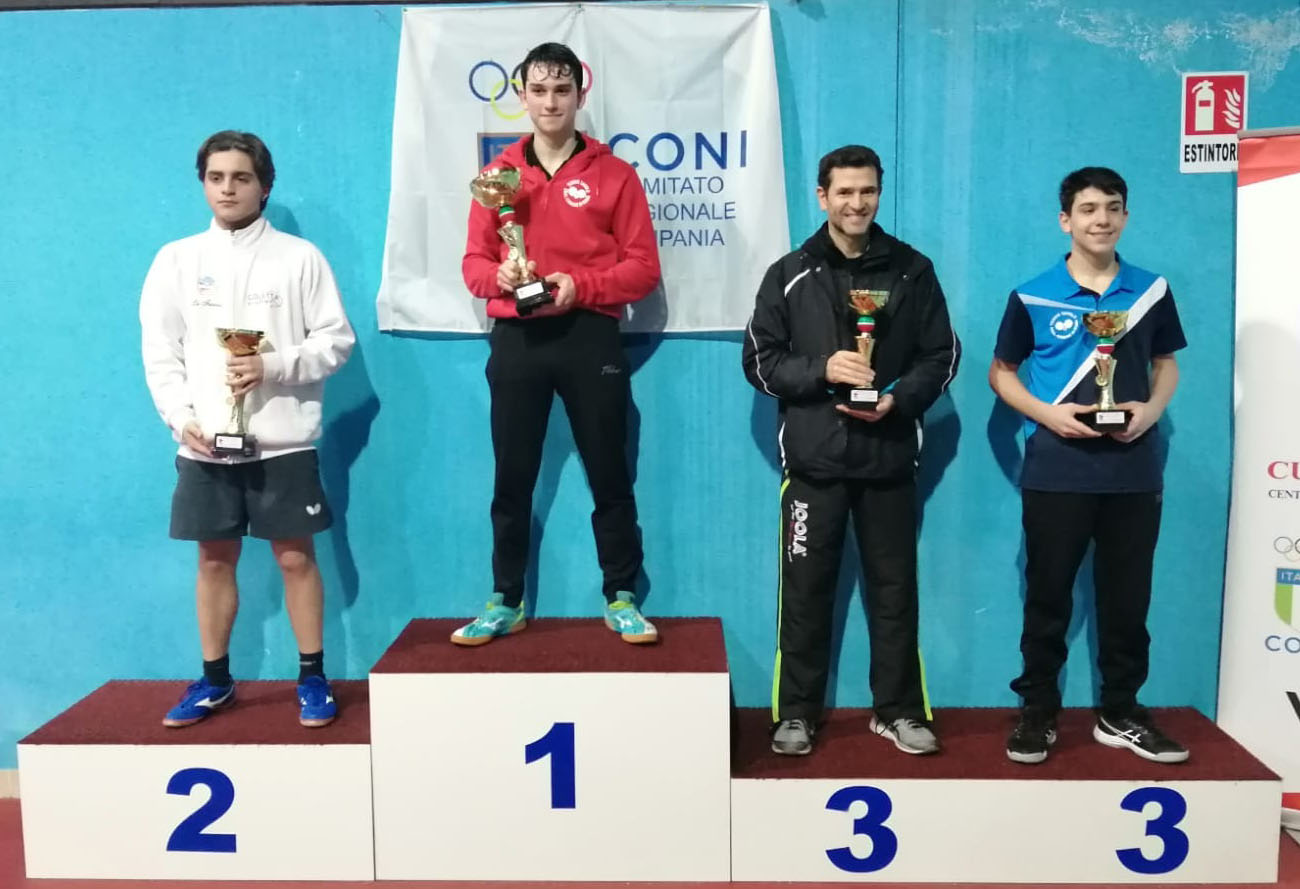 Torneo Open di San Nicola La Strada 29 30 dicembre 2022 podio del singolare di terza categoria