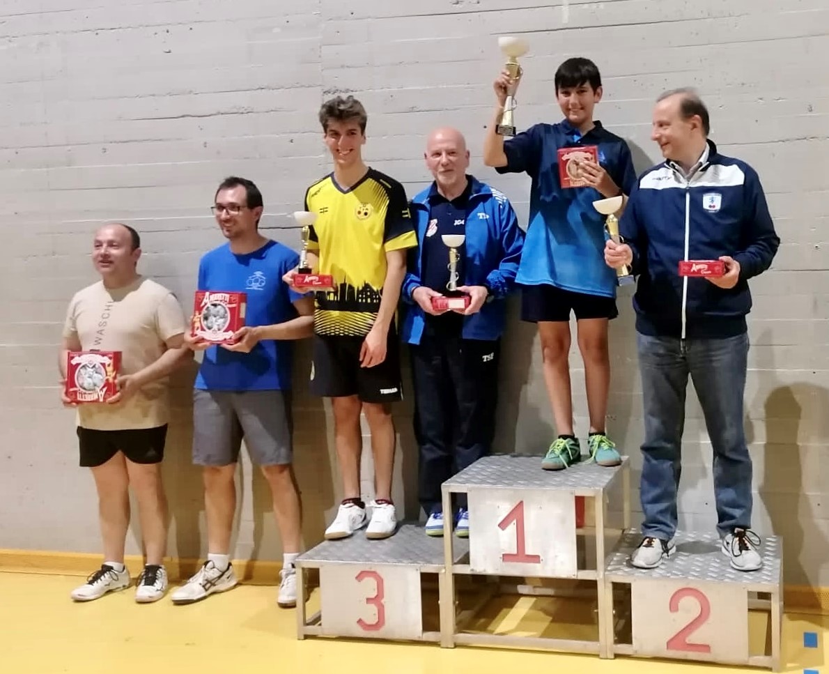 Torneo Open di Saronno 13 14 maggio 2023 podio del singolare Over 2500