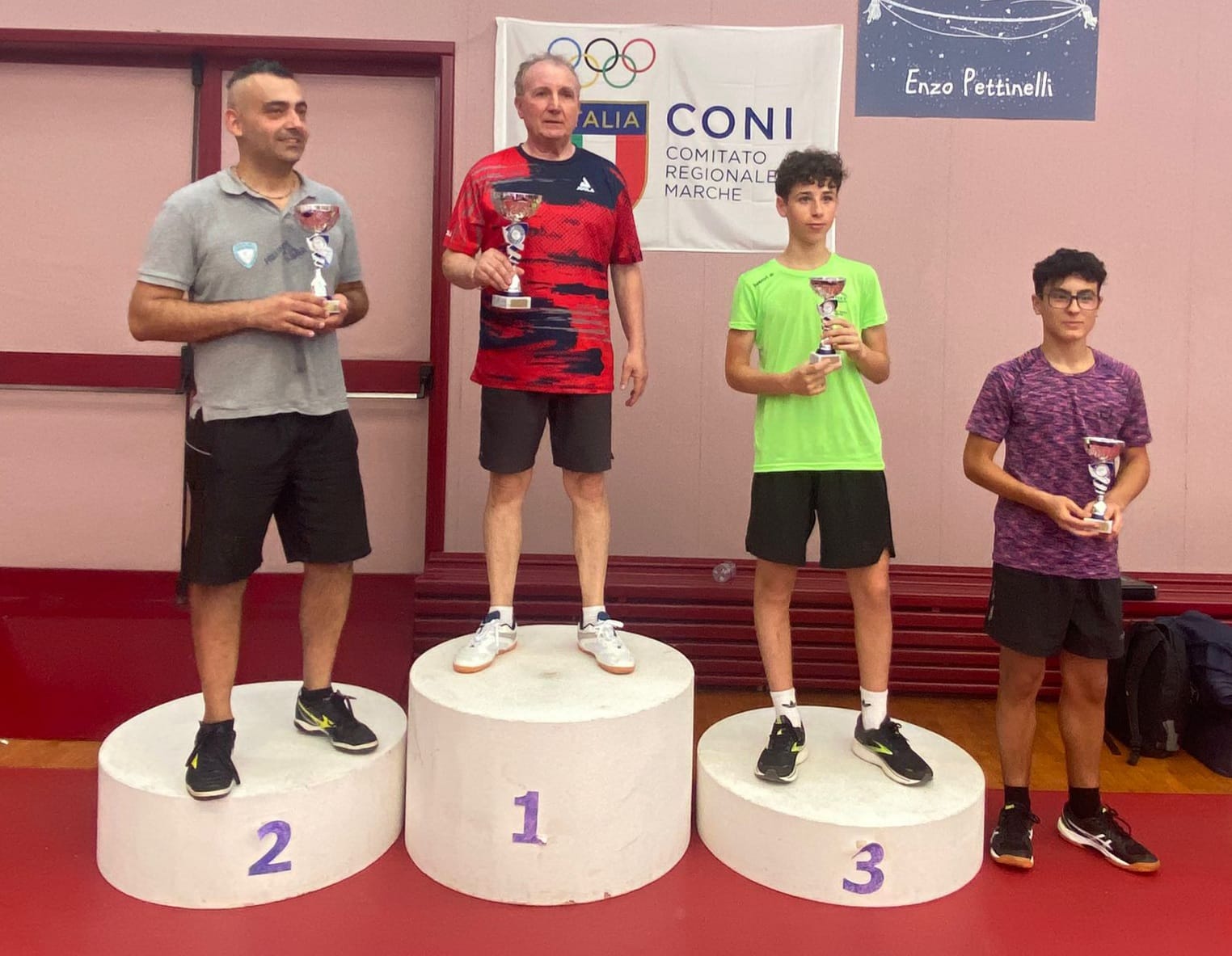 Torneo Open di Senigallia 23 giugno 2024 podio del singolare Over 5000