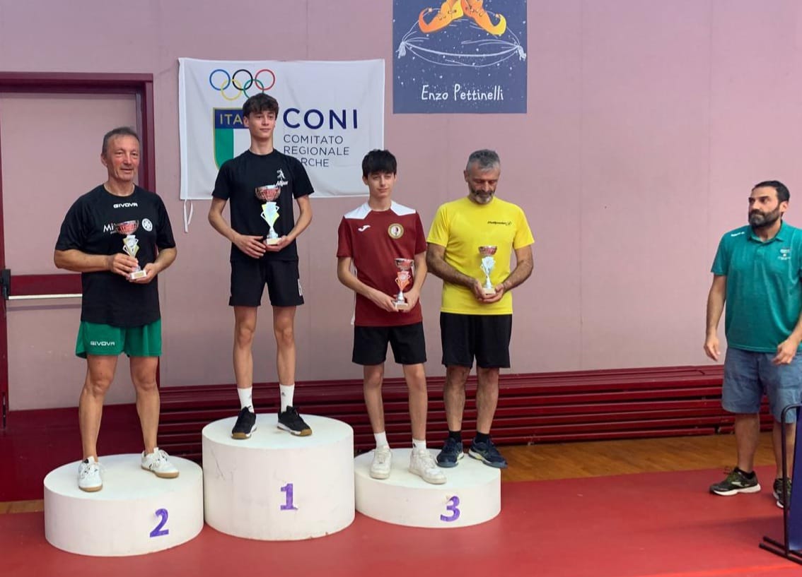 Torneo Open di Senigallia 23 giugno 2024 podio del singolare Under 5000