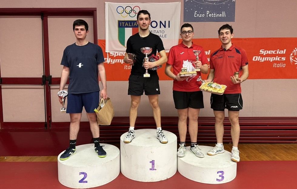 Torneo Open di Senigallia 5 gennaio 2025 podio del singolare maschile Over 452