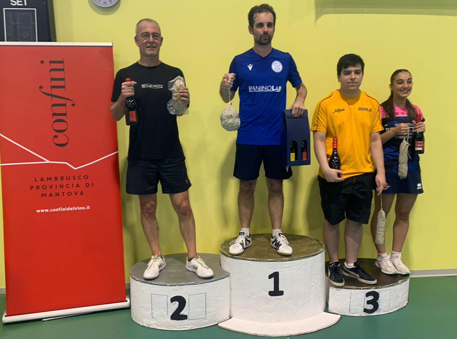 Torneo Open di Sermide 22 23 giugno 2024 podio del singolare Over 500 maschile 2ª 3ª 4ª categoria femminile