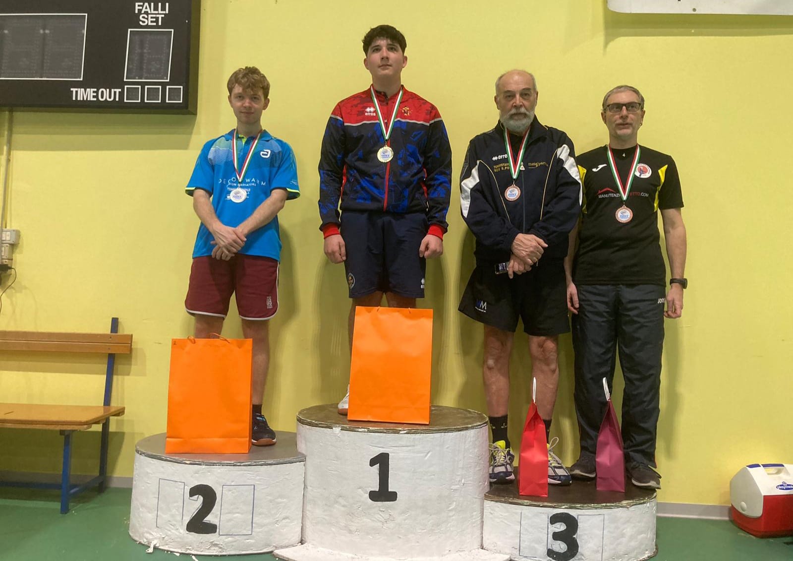Torneo Open di Sermide 4 6 gennaio 2025 podio del singolare Over 3000 maschile Over 170 femminile