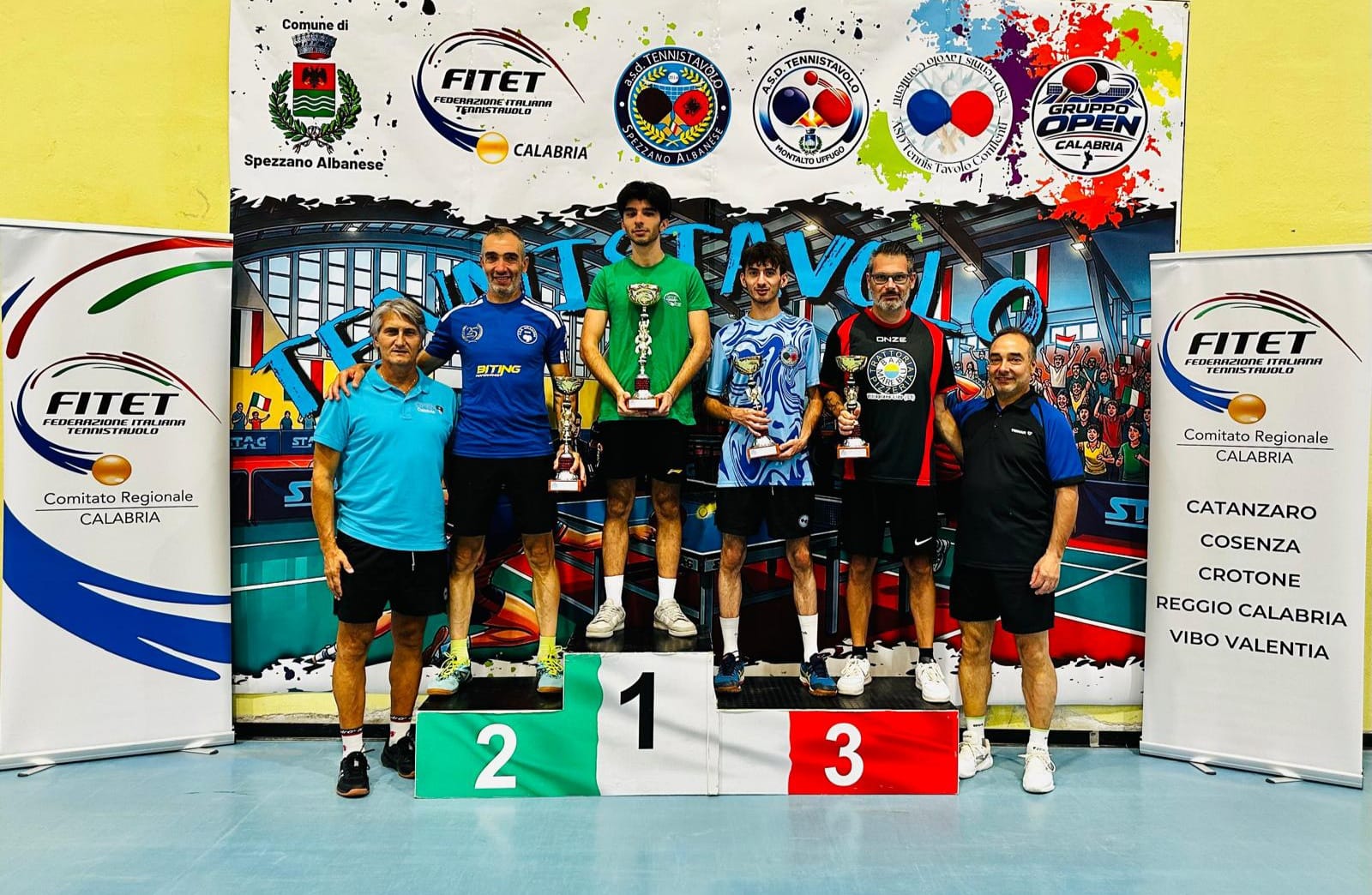 Torneo Open di Spezzano Albanese 19 20 settembre 2026 podio del singolare Open 3