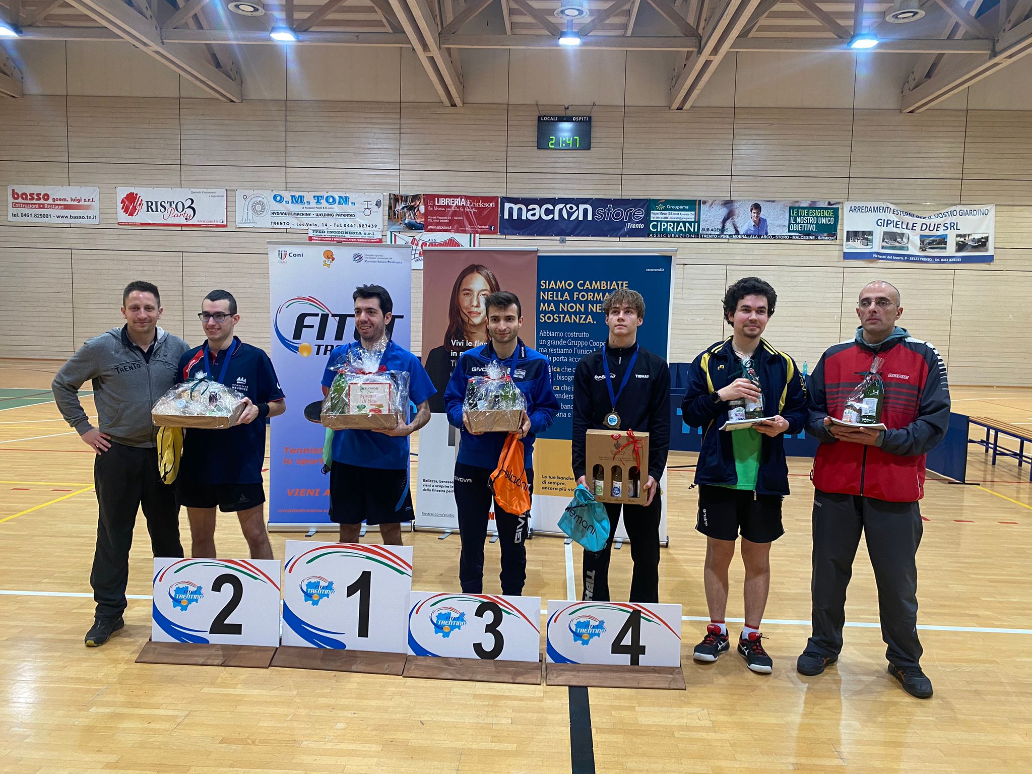 Torneo Open di Trento 10 11 dicembre 2022 podio singolare di quarta categoria
