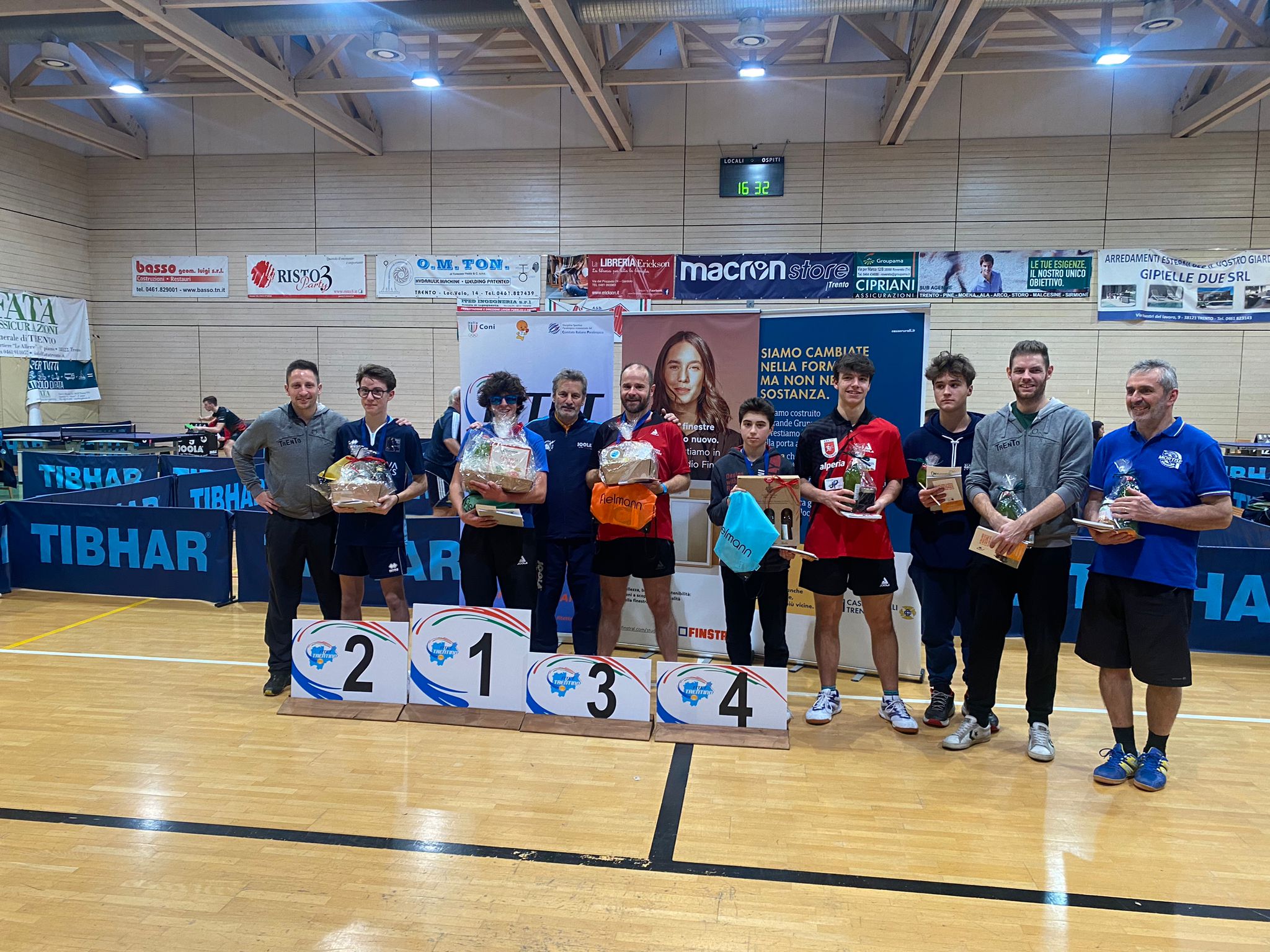 Torneo Open di Trento 10 11 dicembre 2022 podio singolare di quinta categoria