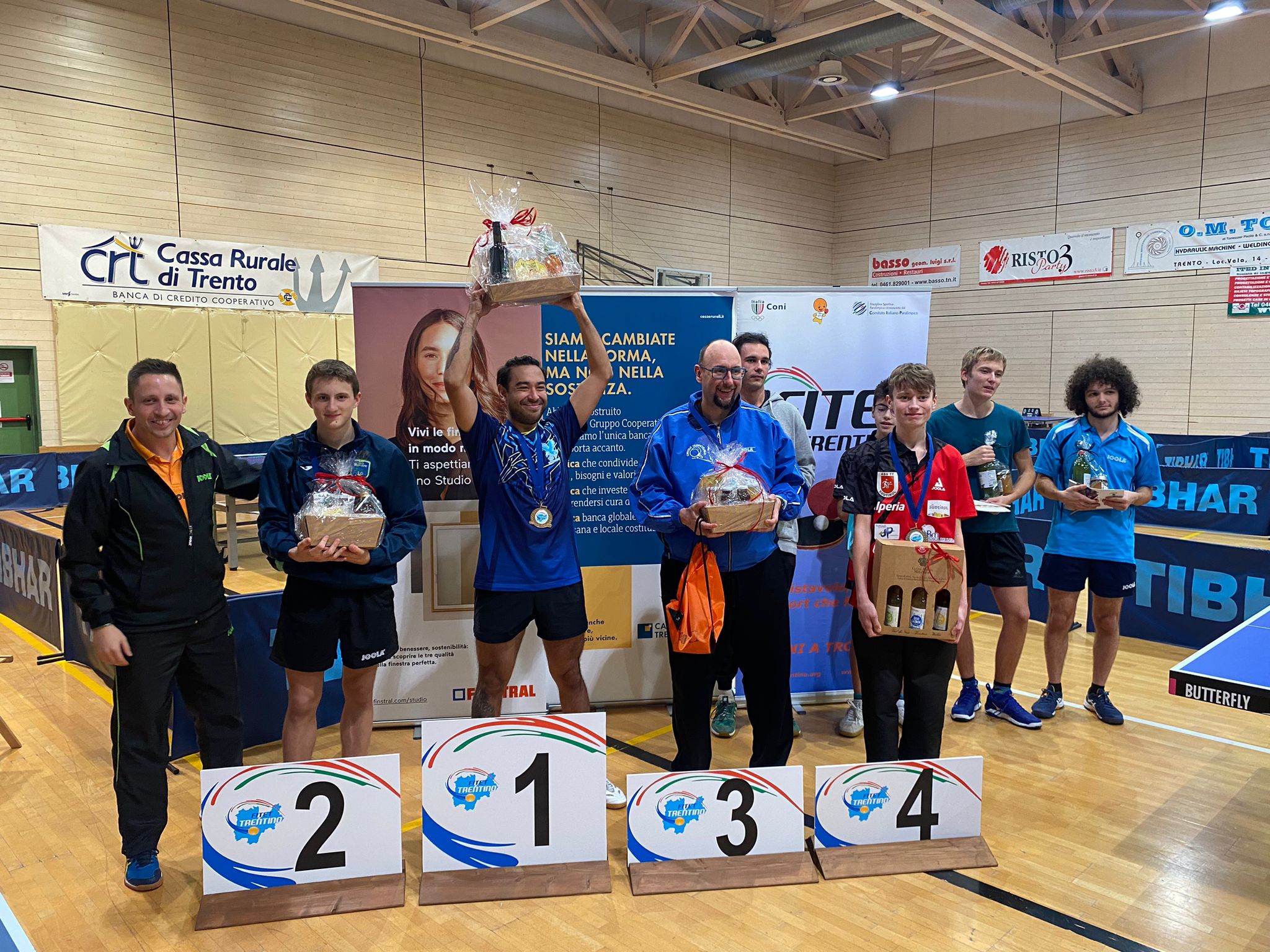 Torneo Open di Trento 10 11 dicembre 2022 podio singolare di sesta categoria