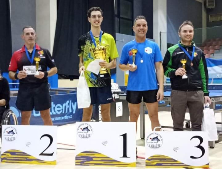 Torneo Open di Varazze 3 4 febbraio 2024 podio del singolare Over 50 maschile 1ª 2ª categoria femminile