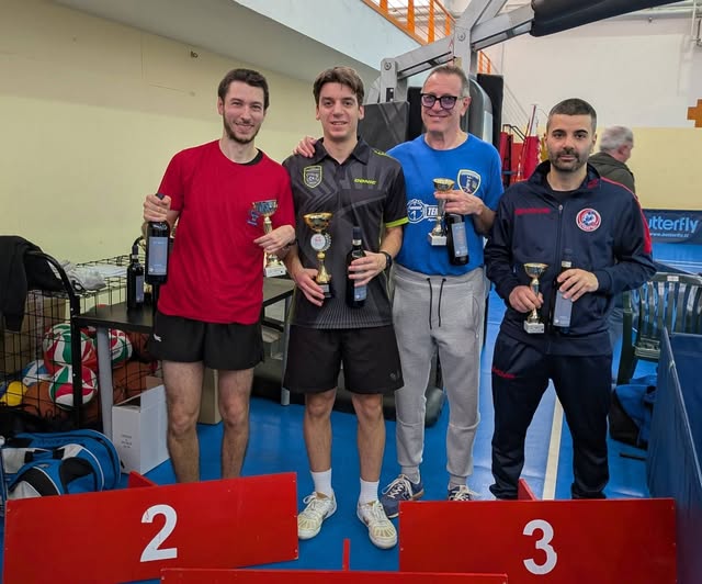 Torneo Over di Arezzo 17 18 gennaio 2026 podio del singolare Over 3 450 maschile 25 femminile