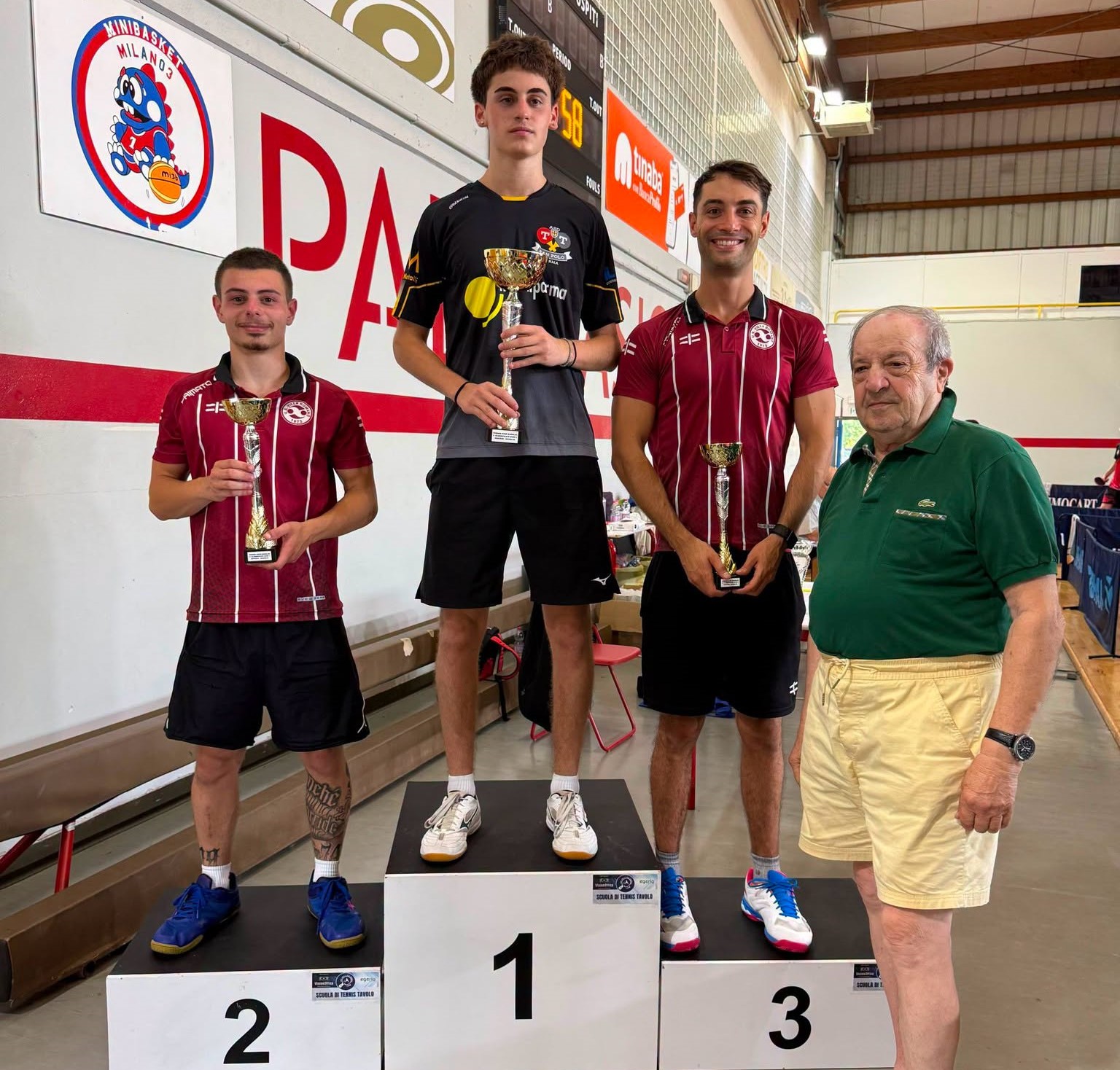 Torneo Over di Basiglio 20 21 giugno 2026 podio del singolare Over 1