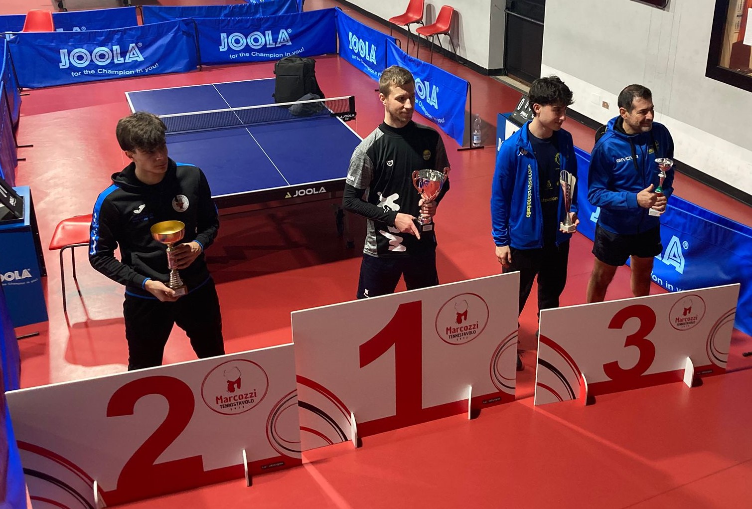 Torneo Over di Cagliari 17 gennaio 2026 podio del singolare Over 1 1 maschile 1 femminile