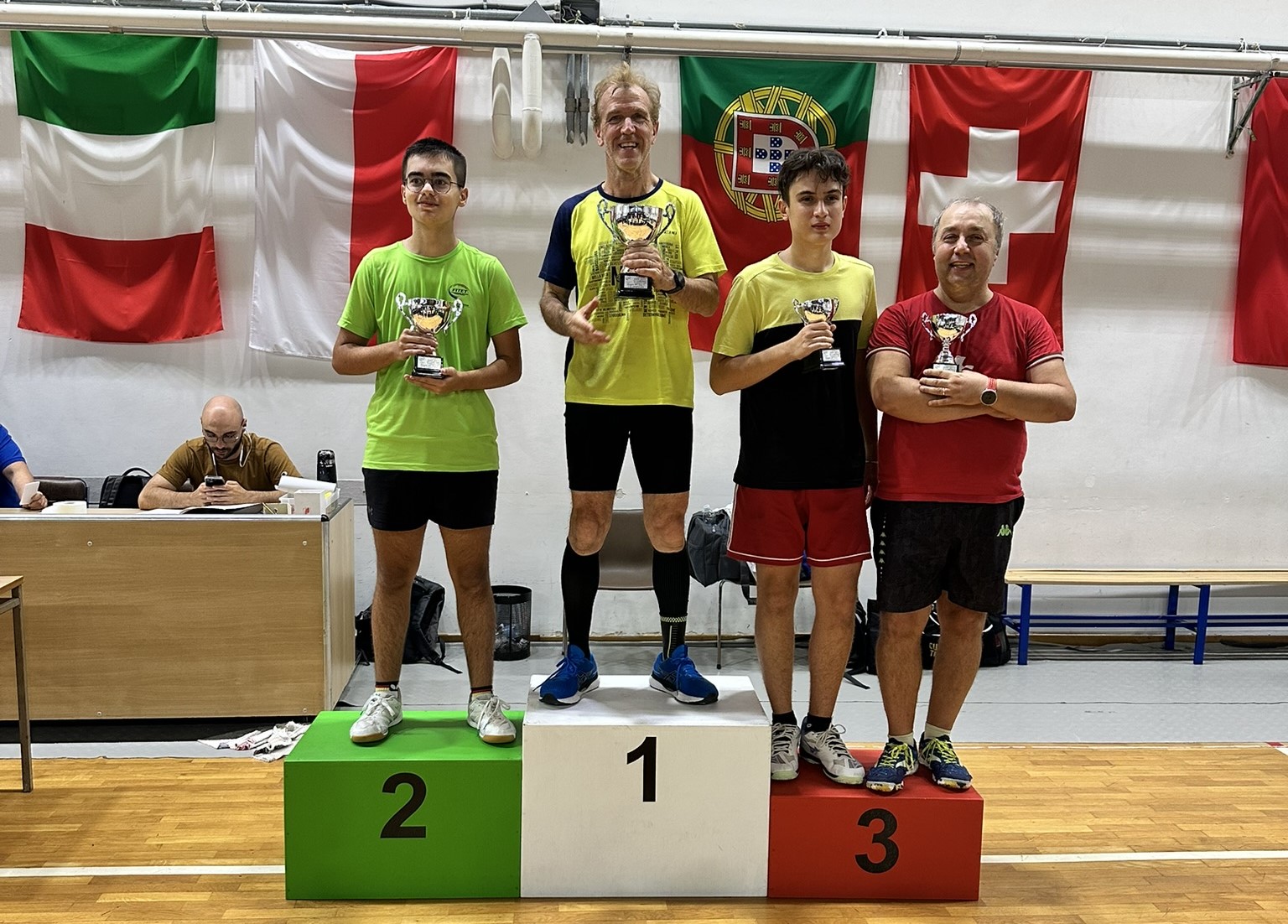 Torneo Over di Camerino 14 settembre 2025 podio del singolare Over 5 2000 maschile 150 femminile 