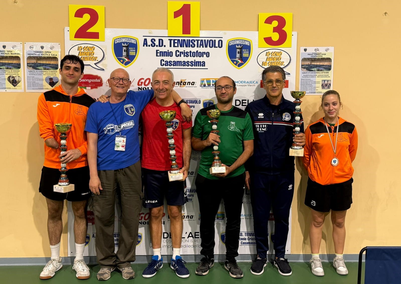 Torneo Over di Casamassima 27 28 settembre 2025 podio del singolare Over 3 450 maschile 25 femminile
