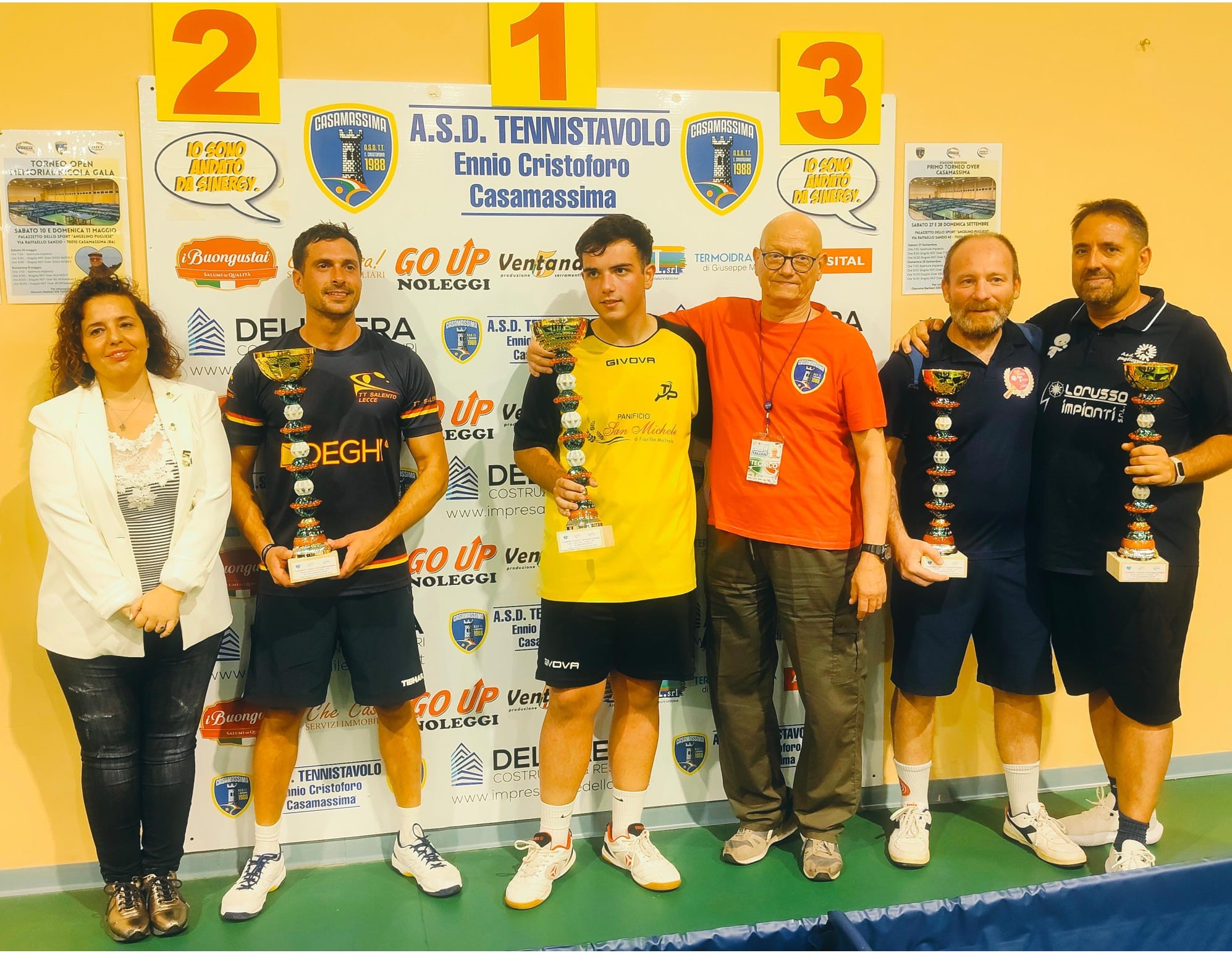 Torneo Over di Casamassima 27 28 settembre 2025 podio del singolare Over 5 2000 maschile 150 femminile