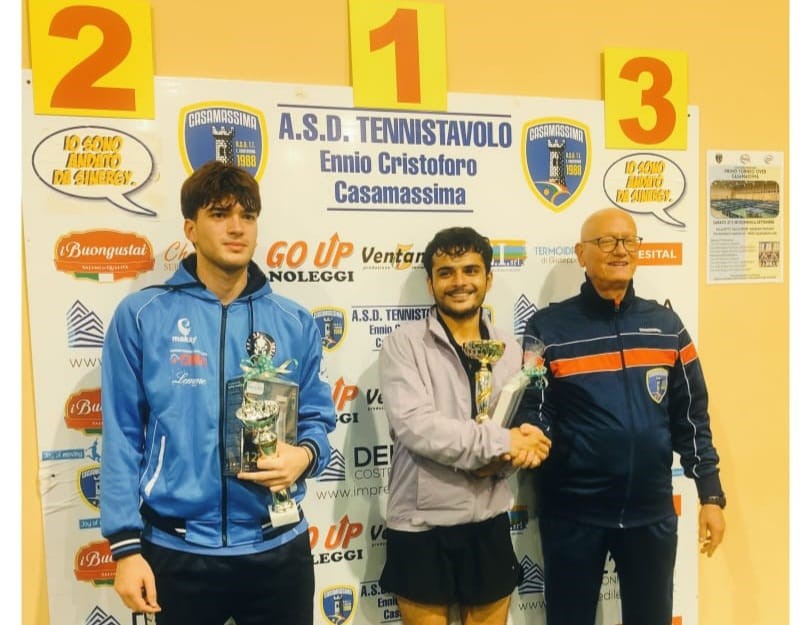 Torneo Over di Casamassima 8 9 novembre 2025 podio del singolare Over 1 1 maschile 1 femminile