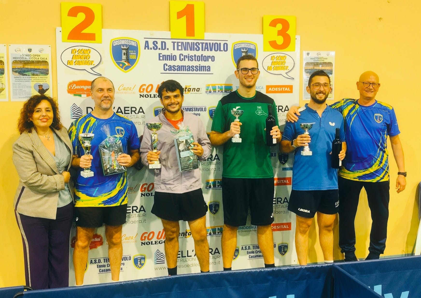 Torneo Over di Casamassima 8 9 novembre 2025 podio del singolare Over 3 450 maschile 25 femminile