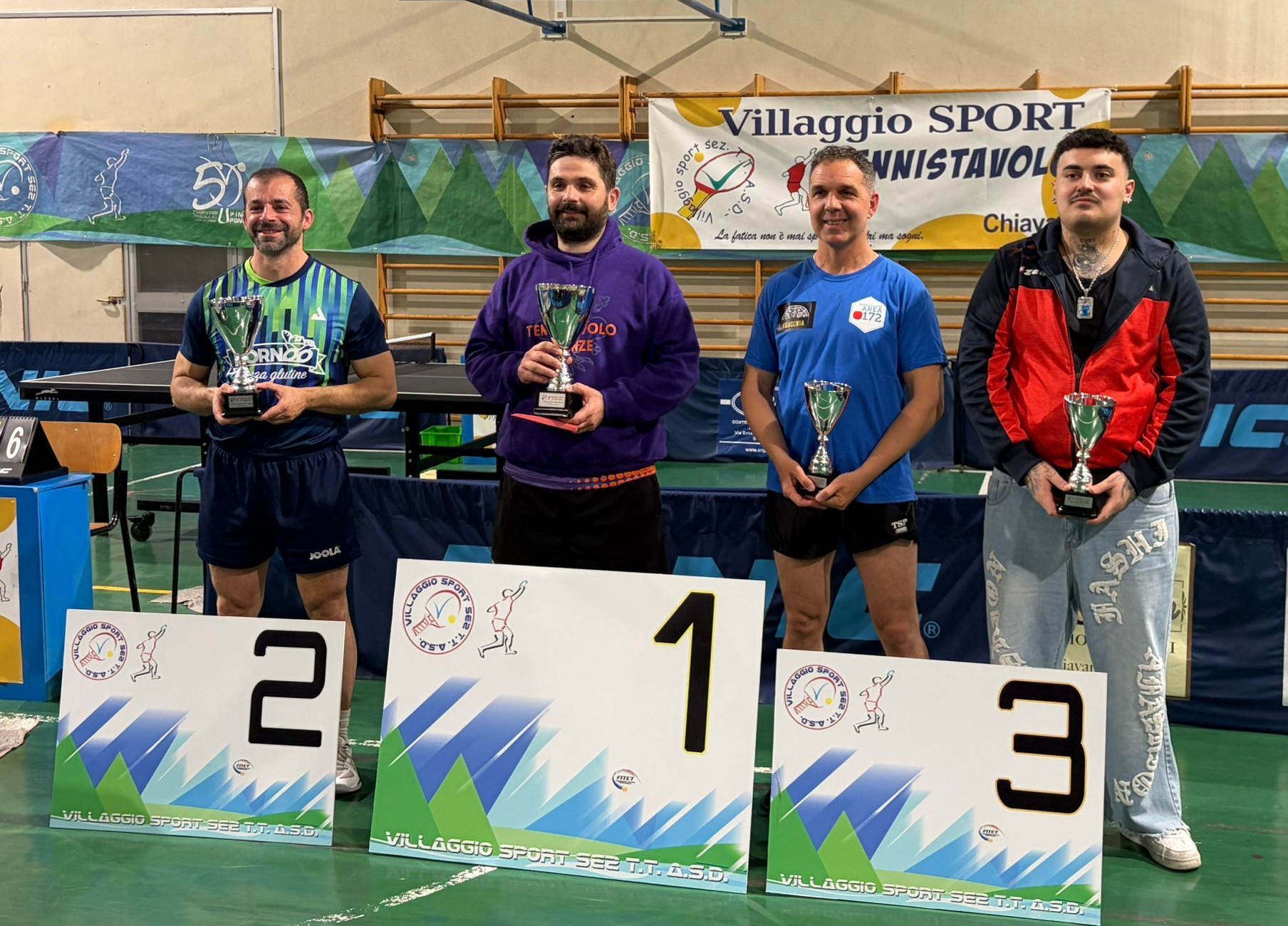 Torneo Over di Chiavari 16 17 maggio 2026 podio del singolare Over 1