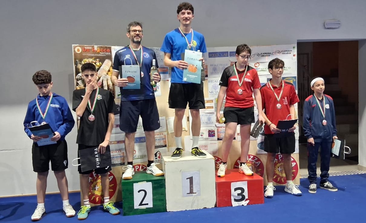 Torneo Over di Cortemaggiore 14 marzo 2026 podio del singolare Over 5