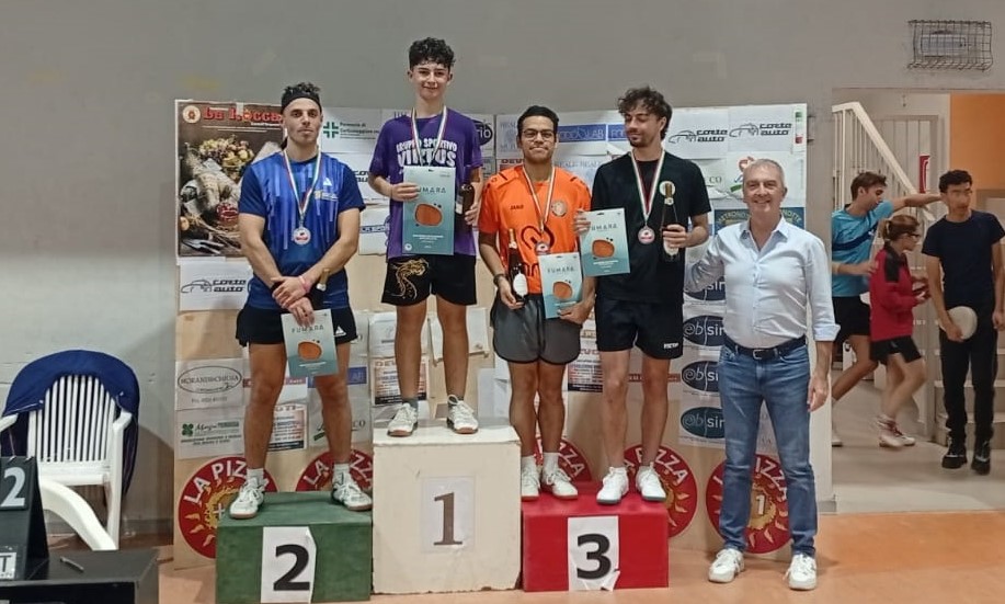 Torneo Over di Cortemaggiore 27 28 settembre 2025 podio del singolare Over 6 3800 maschile 230 femminile 