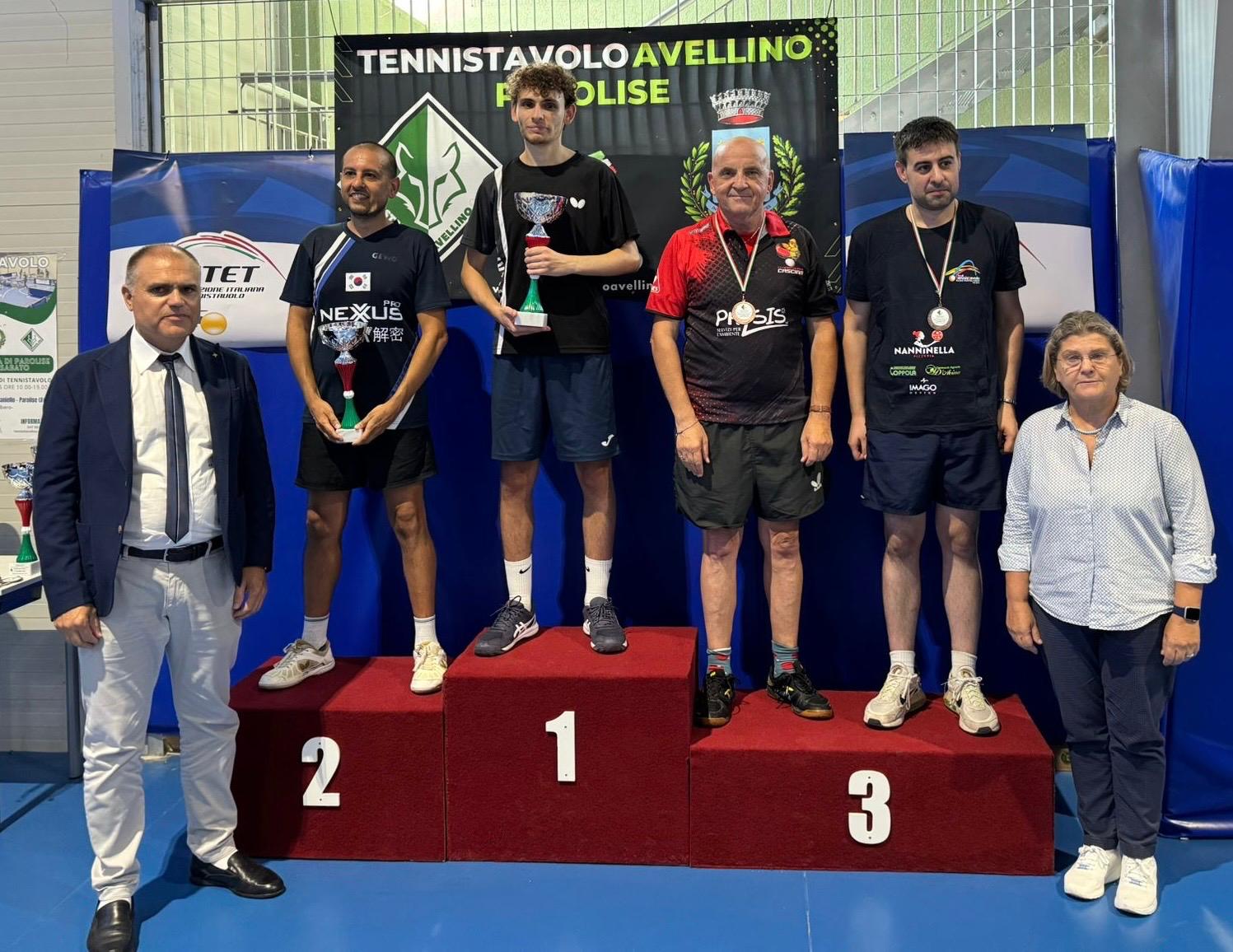 Torneo Over di Parolise 6 7 settembre 2025 podio del singolare Over 4 1200 maschile 90 femminile